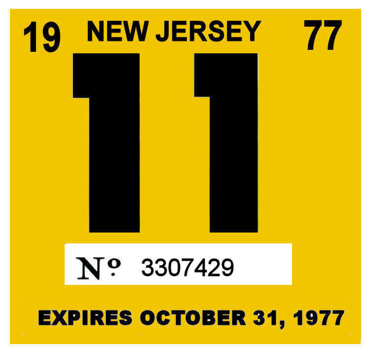 (image for) 1977 New Jersey INSPECTION Sticker